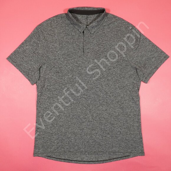 Lululemon Drysense Polo Shirt in Heathered Black Size XL - Picture 2 of 5